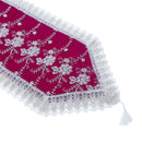 Deco Floral Lace Table Runner Kitchen and Dining Elegant Burgundy 200*40 cm