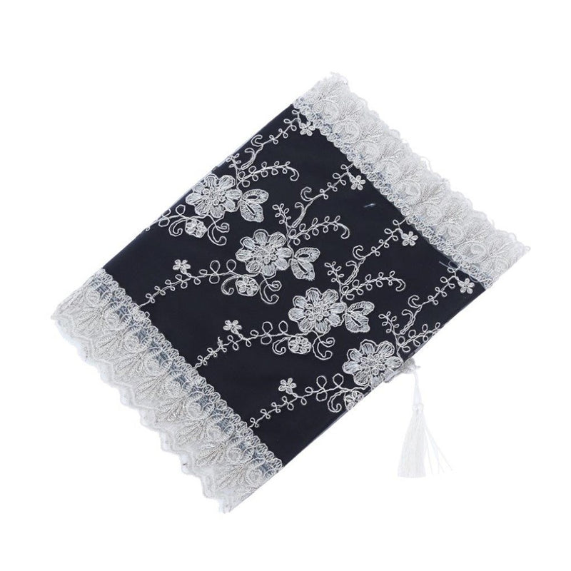 Deco Floral Lace Table Runner Kitchen and Dining Elegant Black 200*40 cm