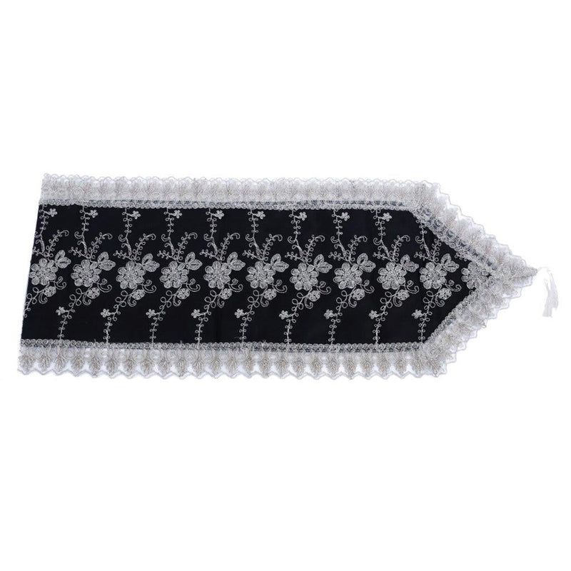 Deco Floral Lace Table Runner Kitchen and Dining Elegant Black 200*40 cm