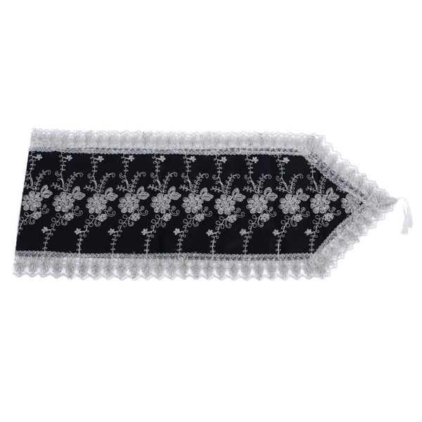 Deco Floral Lace Table Runner Kitchen and Dining Elegant Black 200*40 cm
