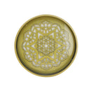 Deco Gold Engraved Pattern Base Wooden Round Serving Tray Set of 2 Pcs 30/35 cm
