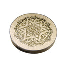 Deco Gold Engraved Pattern Base Wooden Round Serving Tray Set of 2 Pcs 30/35 cm