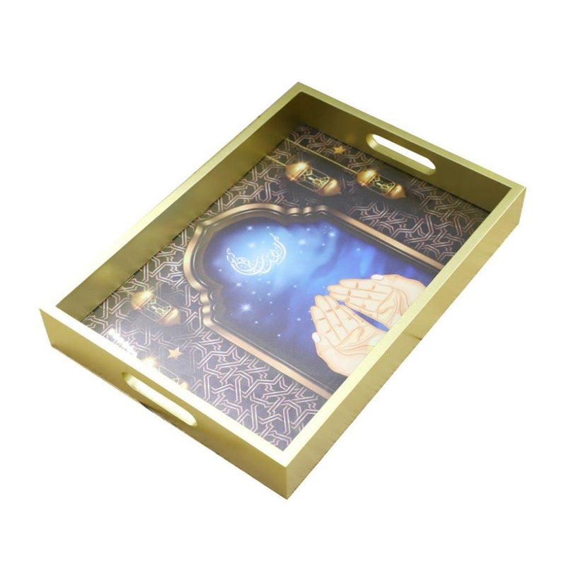 Ramadan Deco Food Tray Rectangle Eid Serving Tray Set of 2 Pcs 31*39/24*33 cm