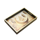 Ramadan Deco Food Tray Rectangle Eid Serving Tray Set of 2 Pcs 31*39/24*33 cm