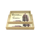 Ramadan Deco Food Tray Rectangle Eid Serving Tray Set of 2 Pcs 31*39/24*33 cm