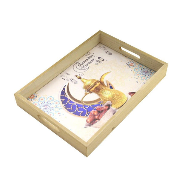 Ramadan Deco Food Tray Rectangle Eid Serving Tray Set of 2 Pcs 31*39/24*33 cm