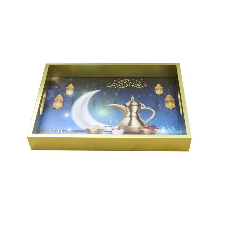 Ramadan Deco Food Tray Rectangle Eid Serving Tray Set of 2 Pcs 31*39/24*33 cm