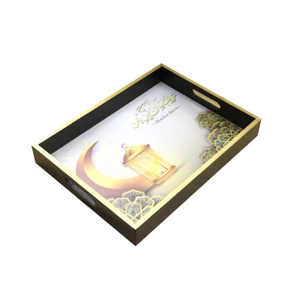 Ramadan Deco Food Tray Rectangle Eid Serving Tray Set of 2 Pcs 31*39/24*33 cm