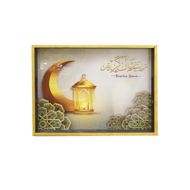 Ramadan Deco Food Tray Rectangle Eid Serving Tray Set of 2 Pcs 31*39/24*33 cm