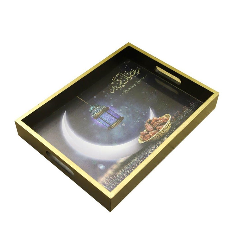 Ramadan Deco Food Tray Rectangle Eid Serving Tray Set of 2 Pcs 31*39/24*33 cm