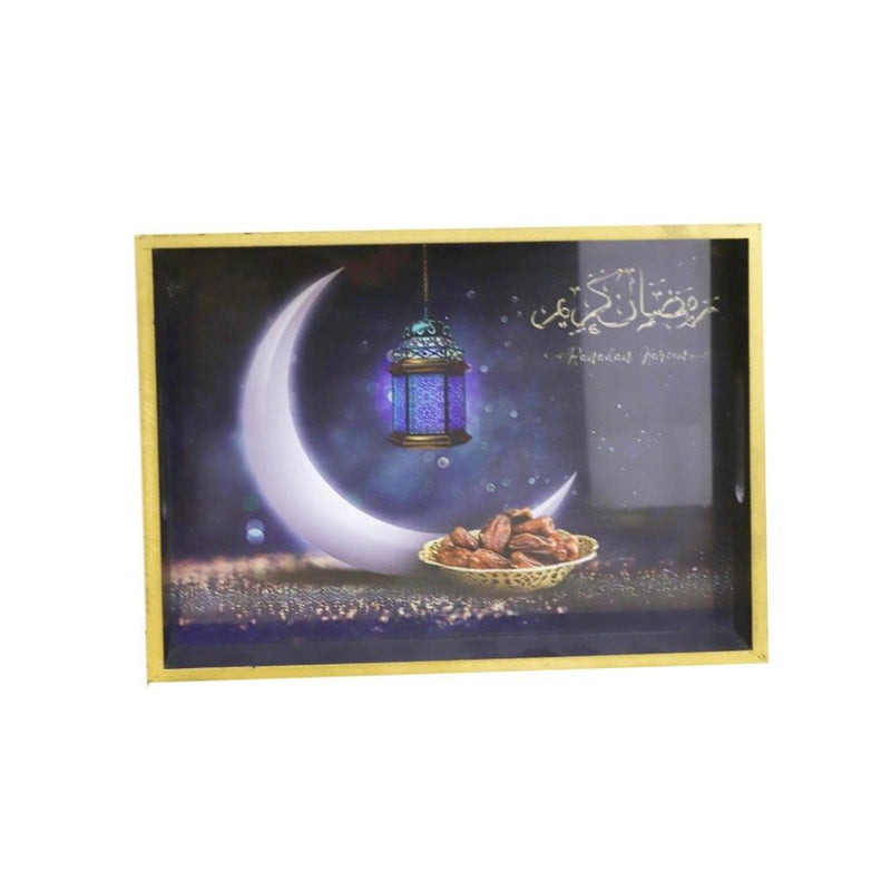 Ramadan Deco Food Tray Rectangle Eid Serving Tray Set of 2 Pcs 31*39/24*33 cm