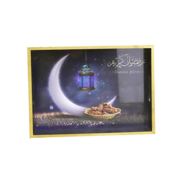 Ramadan Deco Food Tray Rectangle Eid Serving Tray Set of 2 Pcs 31*39/24*33 cm