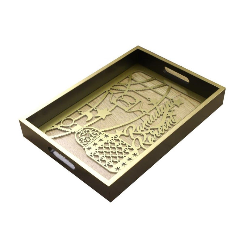 Ramadan Deco Food Tray Rectangle Eid Serving Tray Set of 2 Pcs 31*39/24*33 cm