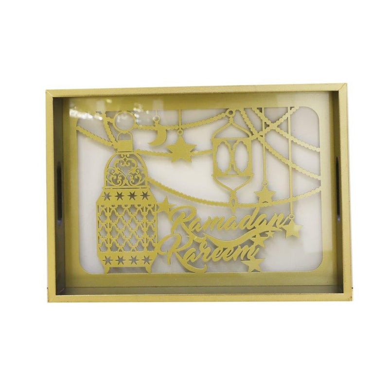 Ramadan Deco Food Tray Rectangle Eid Serving Tray Set of 2 Pcs 31*39/24*33 cm