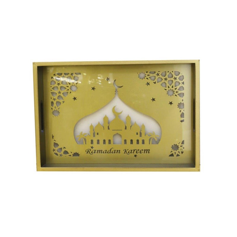 Ramadan Deco Food Tray Rectangle Eid Serving Tray Set of 2 Pcs 31*39/24*33 cm