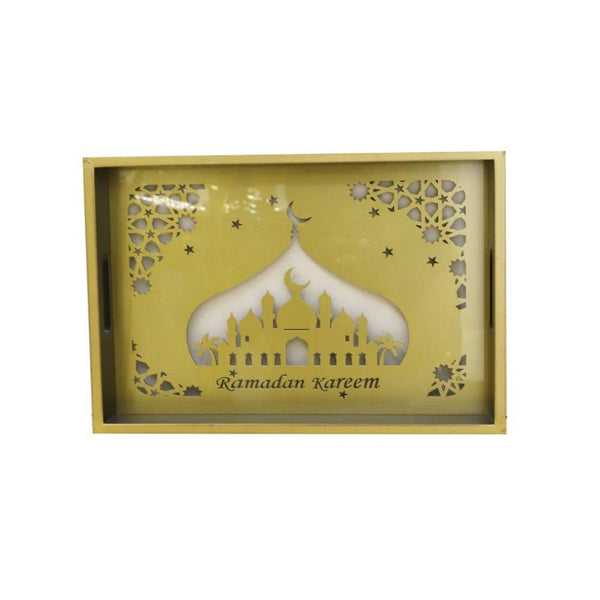 Ramadan Deco Food Tray Rectangle Eid Serving Tray Set of 2 Pcs 31*39/24*33 cm