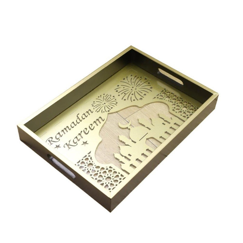 Ramadan Deco Food Tray Rectangle Eid Serving Tray Set of 2 Pcs 31*39/24*33 cm
