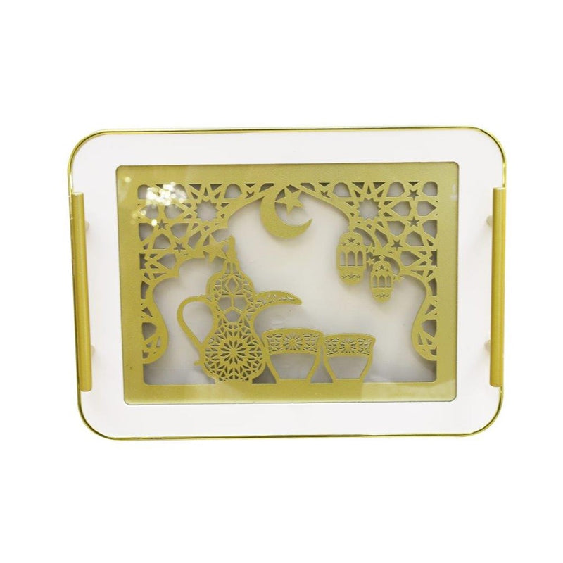 Ramadan Deco Food Tray Rectangle Eid Serving Tray Set of 2 Pcs 31*39/24*33 cm