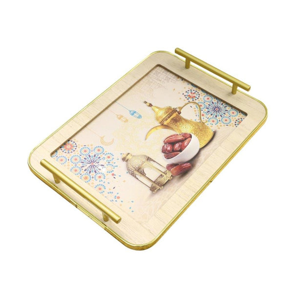 Ramadan Deco Food Tray Rectangle Eid Serving Tray Set of 2 Pcs 31*39/24*33 cm