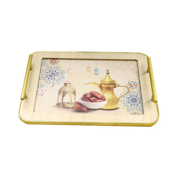 Ramadan Deco Food Tray Rectangle Eid Serving Tray Set of 2 Pcs 31*39/24*33 cm