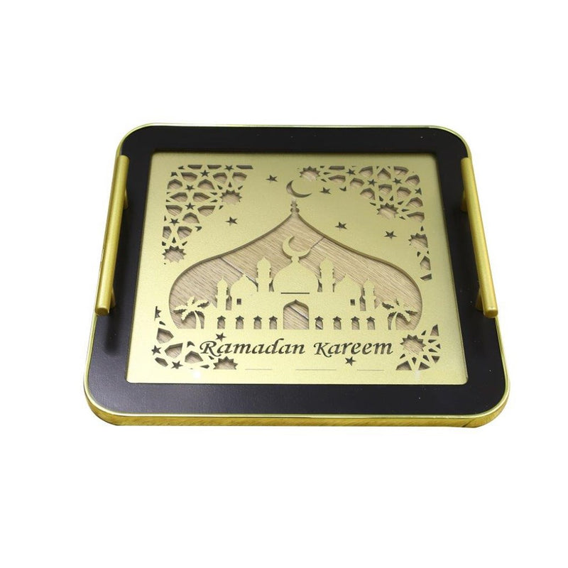 Ramadan Deco Food Tray Square Eid Serving Tray Set of 2 Pcs 28/34 cm