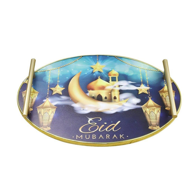 Ramadan Deco Food Tray Oval Eid Serving Tray Set of 2 Pcs 34*24/40*30 cm