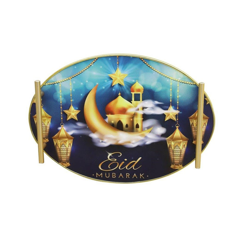 Ramadan Deco Food Tray Oval Eid Serving Tray Set of 2 Pcs 34*24/40*30 cm
