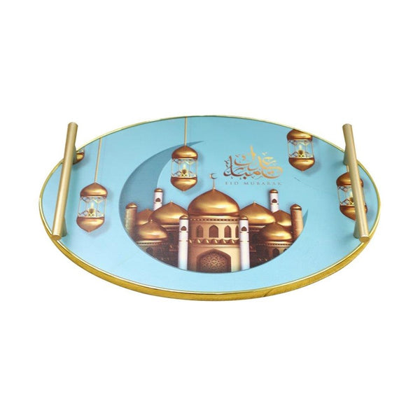 Ramadan Deco Food Tray Oval Eid Serving Tray Set of 2 Pcs 34*24/40*30 cm