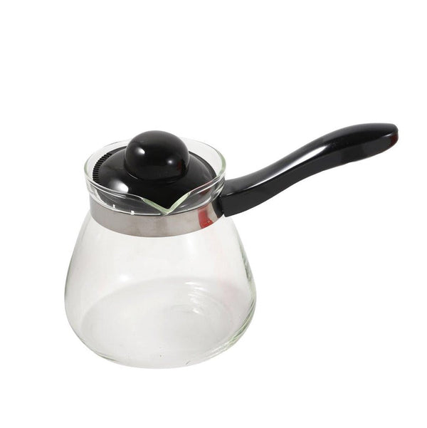 Contemporary Glass Coffee Pot Warmer with Lid & Handle 1.05 litre