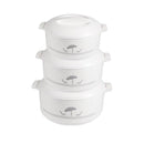 White Hot Pot Insulated Food Warmer Casserole Set of 3 6L 9L 13L 37331SET 2 Pcs/Ctn