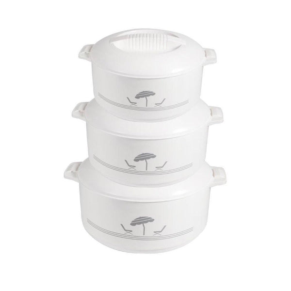 White Hot Pot Insulated Food Warmer Casserole Set of 3 6L 9L 13L 37331SET 2 Pcs/Ctn