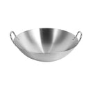 Stainless Steel Deep Wok Pan Round Base For Gas Burner 42 cm (Ctn Box 20 units)