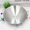 Stainless Steel Deep Wok Pan Round Base For Gas Burner 42 cm (Ctn Box 20 units)