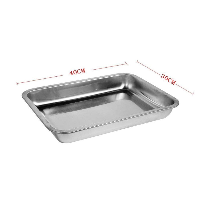 Stainless Steel Baking Tray Rectangular Shallow 39*29 cm 4.5 cm Depth (Ctn Box 80 units)