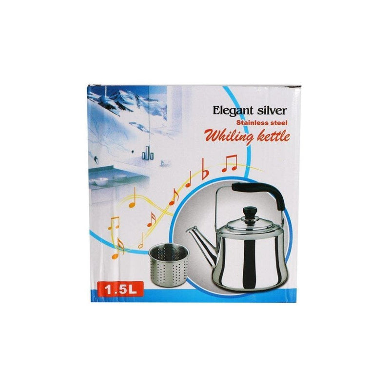 Stainless Steel Tea Pot Kettle with Strainer 1.5 Litre