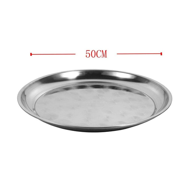 Stainless Steel Round Deep Silver Serving Tray 50 cm (Ctn Box 50 units)