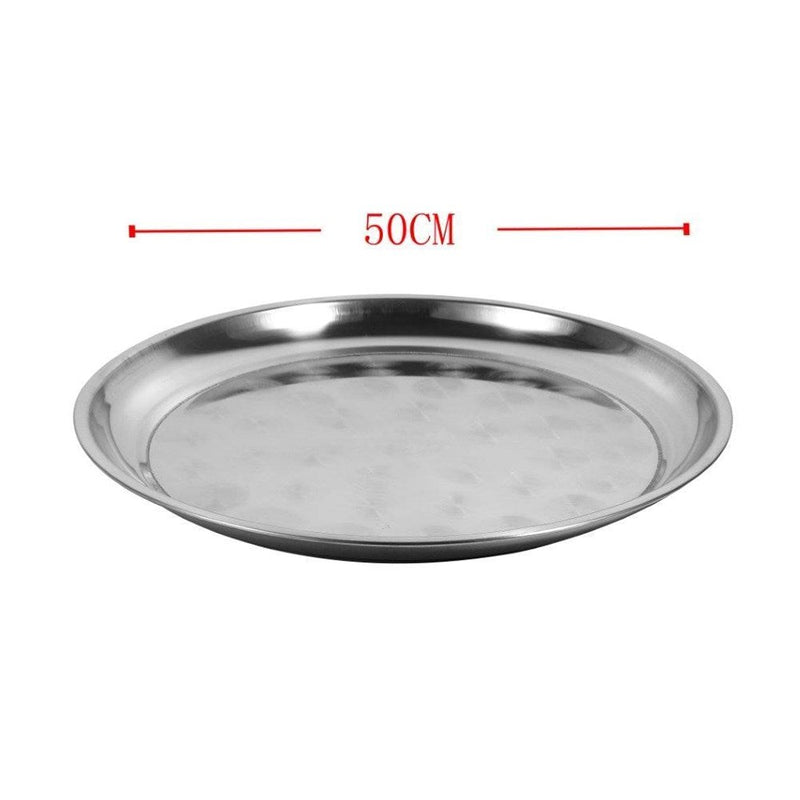 Stainless Steel Round Deep Silver Serving Tray 50 cm (Ctn Box 50 units)