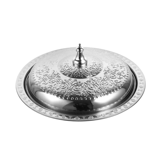 Stainless Steel Biryani Plate Serving Tray with Lid 32 cm
