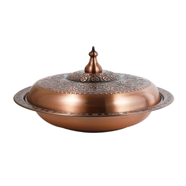 Stainless Steel Copper Plated Biryani Plate with Lid 36 cm (Ctn Box 48 units)