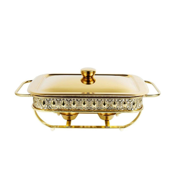 Gold Plated Stainless Steel Food Warmer Chafing Dish 1.5 Litre 18*29 cm