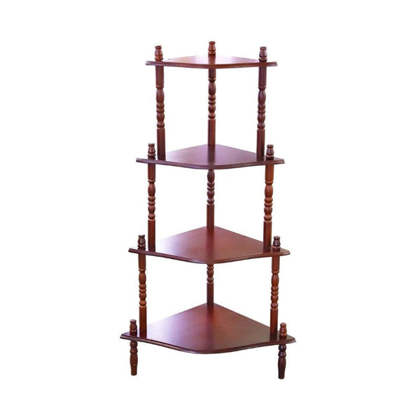 Wooden Corner Table 4 Tier Shelves 106 cm