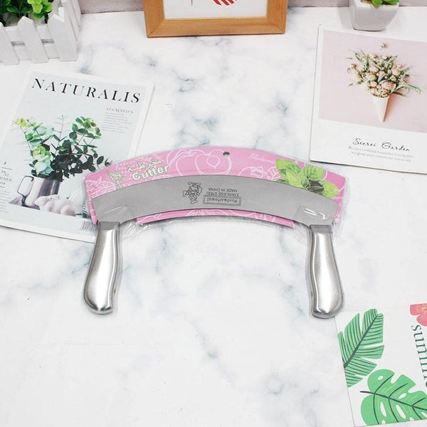Pizza Rocker Cutter Knife Stainless Steel Double handle 24.5 cm