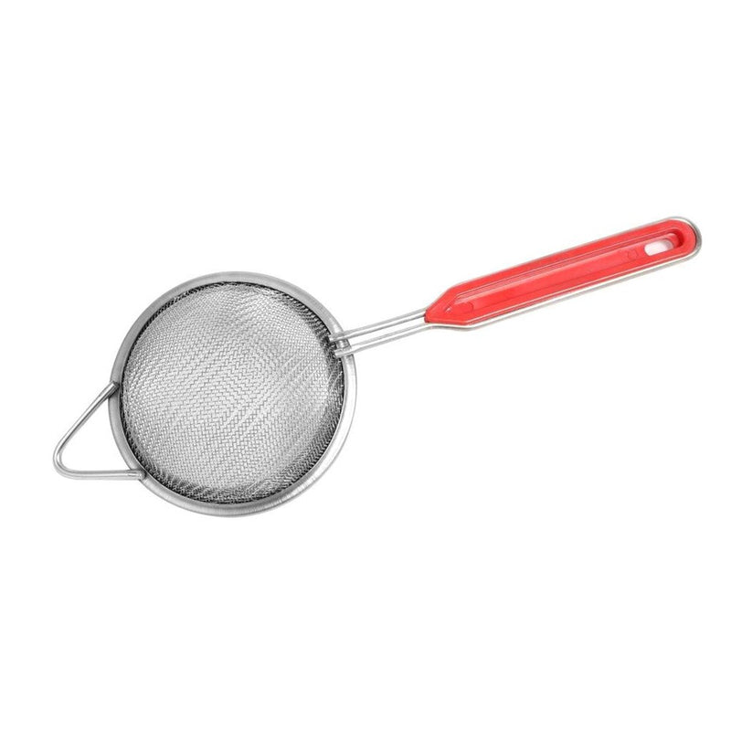 Tea Strainer Red Handle 19.5 cm length 7 cm Diameter