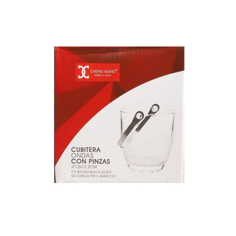Glass Ice Bucket and Tong H - 14 cm ; W - 12.5 cm