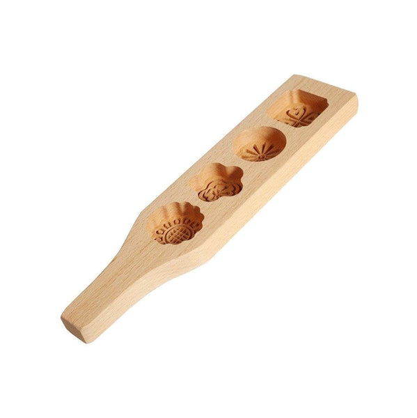 Primitive Style Wooden Mamoul Cookie Mold Board 4 slots 35320 35*7 cm