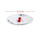 Dinner Plate Arcopal Glass Black Flowers 7 inch