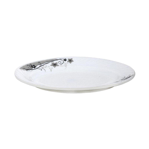 Arcopal Dinnerware Oval Plate Black Flowers 8 inch