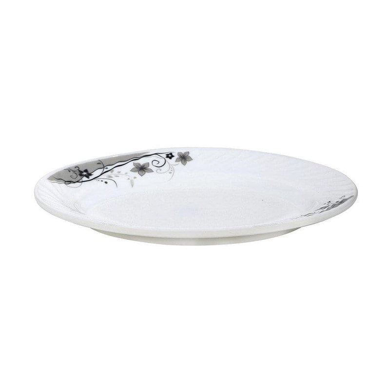 Arcopal Dinnerware Oval Plate Black Flowers 10 inch