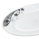Arcopal Dinnerware Oval Plate Black Flowers 10 inch