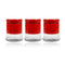 Red Plastic Glass Base Canister Tea Sugar Coffee Set of 3 13*10 cm